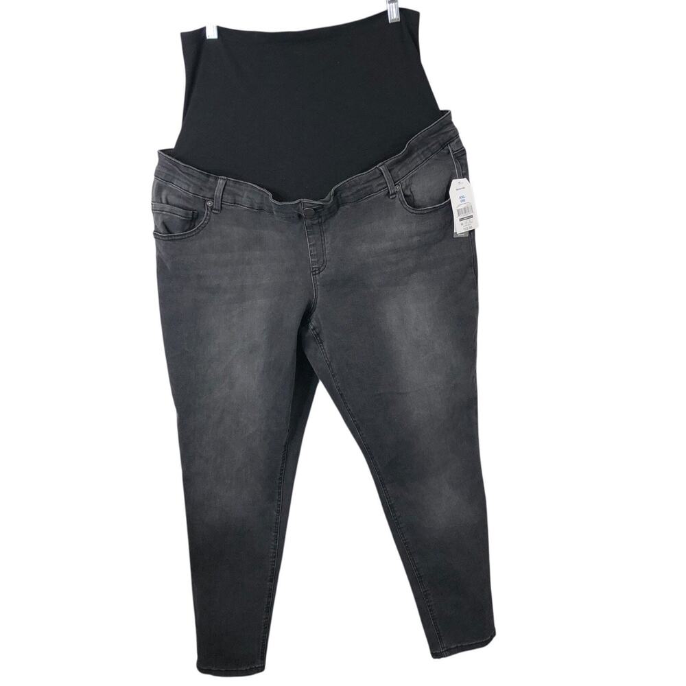 Time And Tru NWT Women's Skinny Maternity Jeans w/Comfort Stretch in Grey XXL